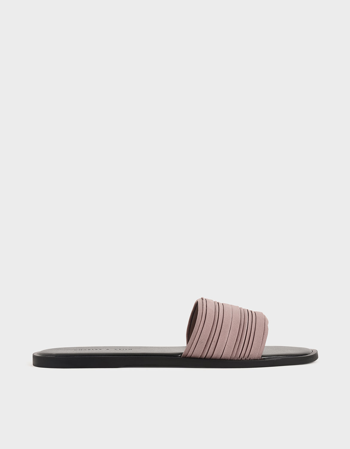 

Pleated Slide Sandals, Mauve