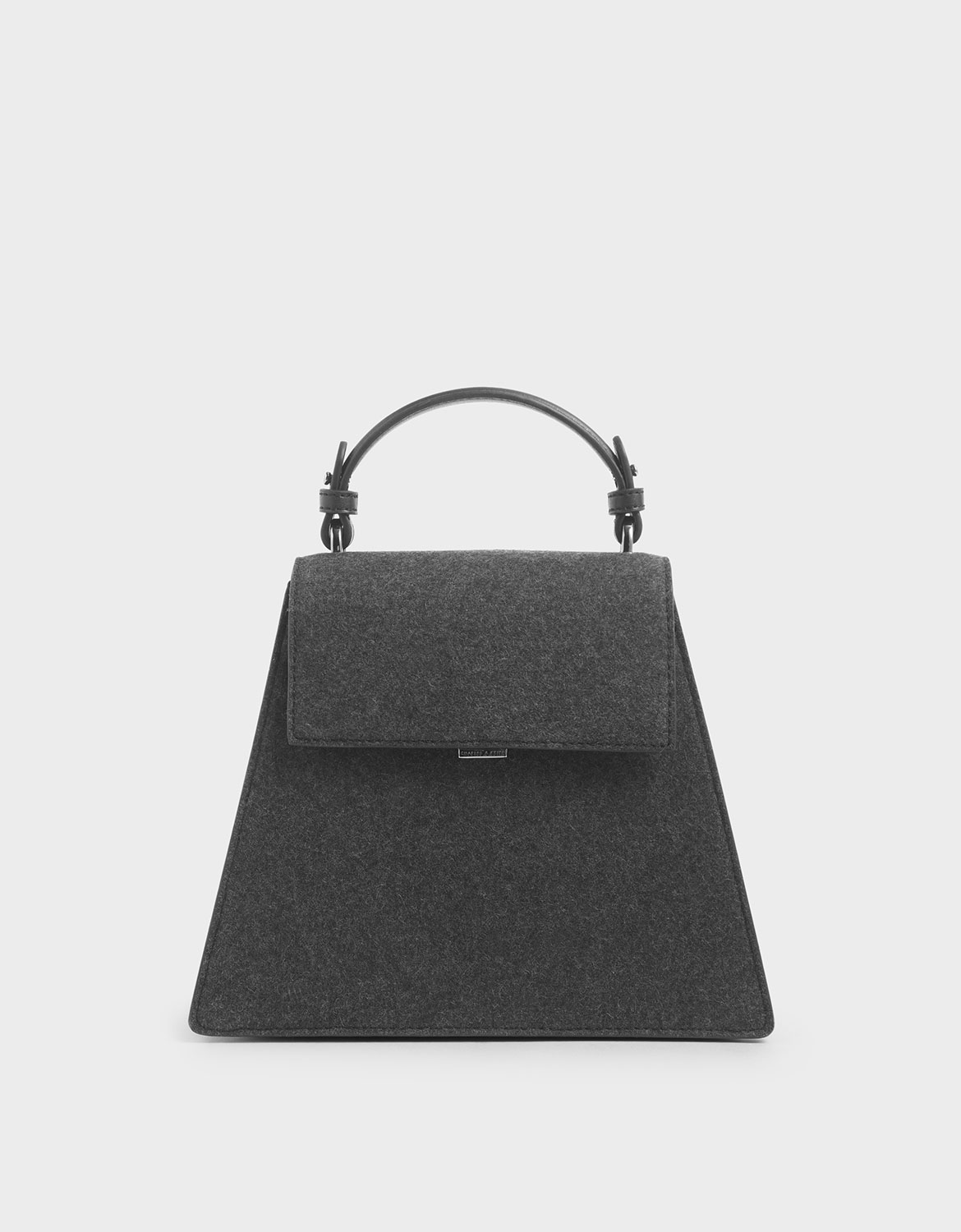 

Angular Top Handle Felt Bag, Dark grey