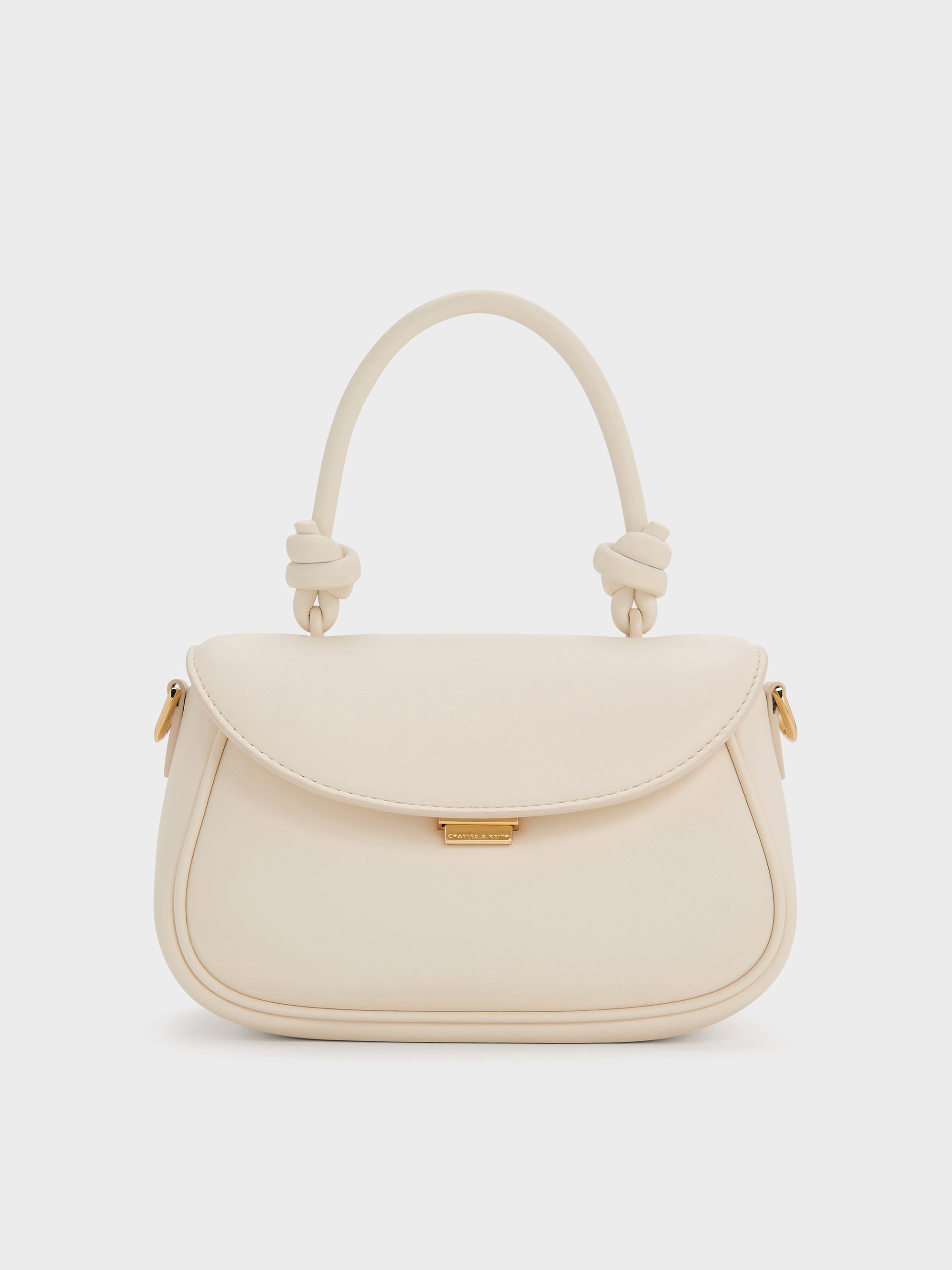 Charles & Keith - Sammie Knotted-Handle Front-Flap Bag Charles & Keith - Sammie Knotted-Handle Front-Flap Bag