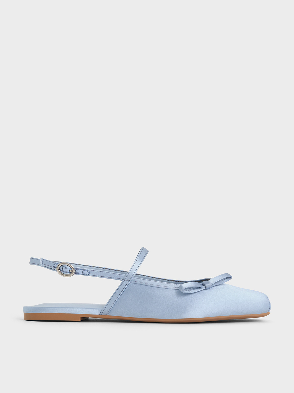 Charles & Keith - Satin Bow Slingback Mary Jane Flats