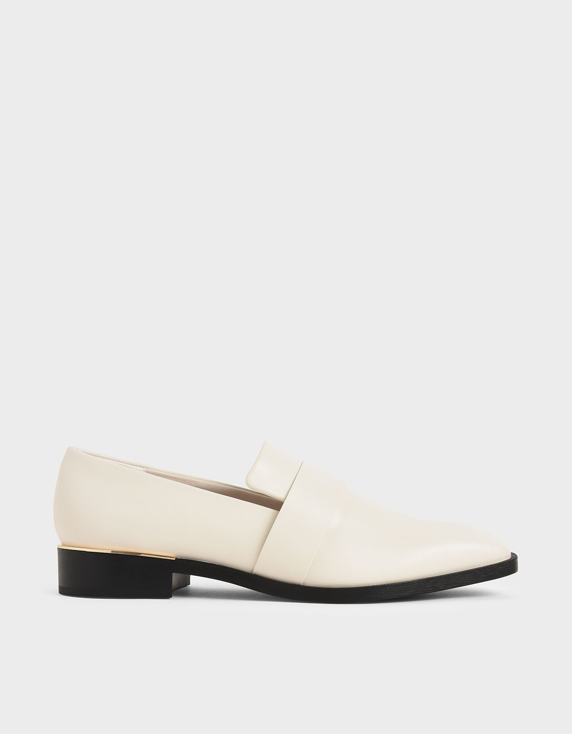 

Square Toe Penny Loafers, Chalk