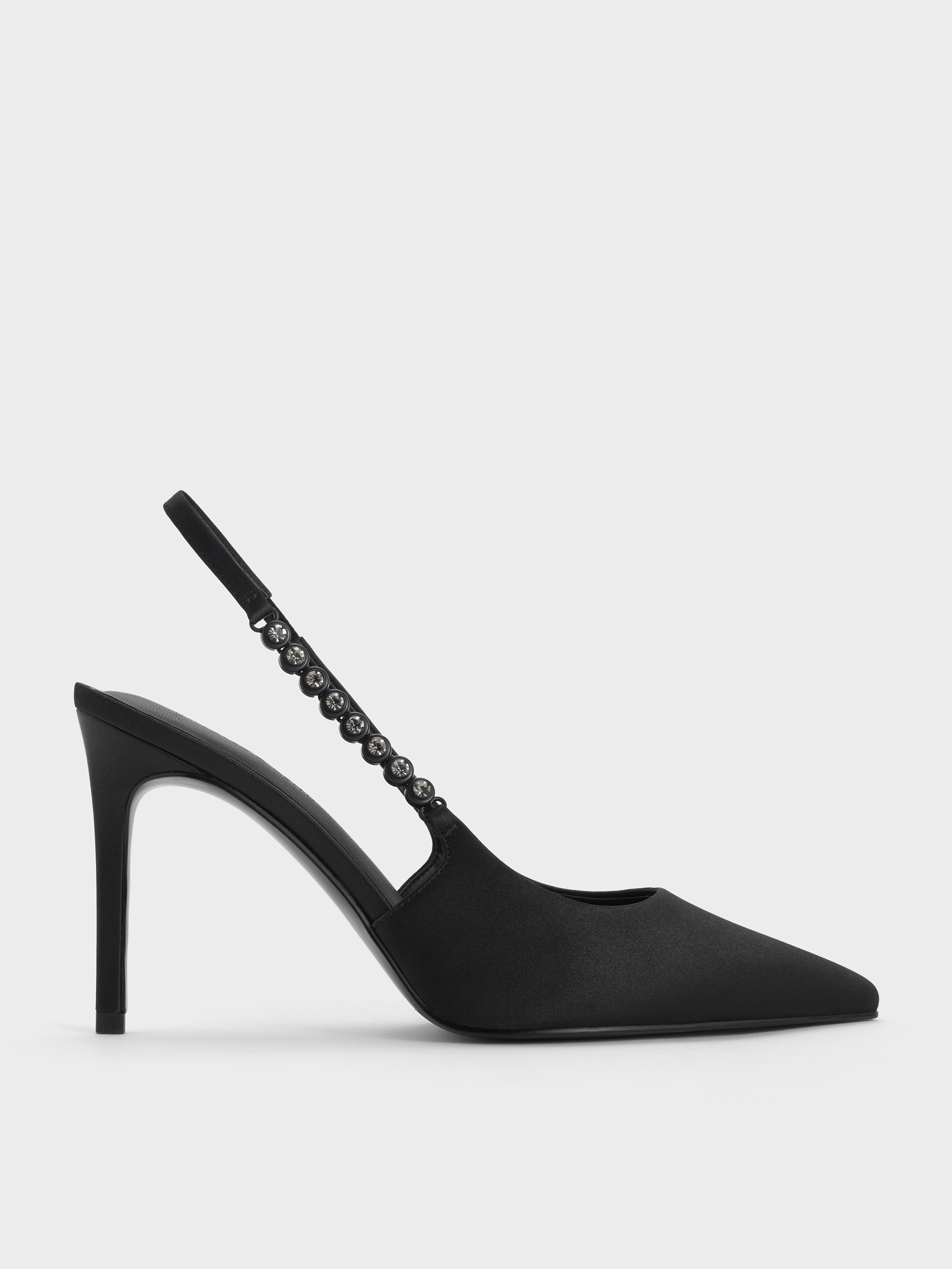 Charles & Keith - Flores Recycled Polyester Gem-Strap Slingback Pumps