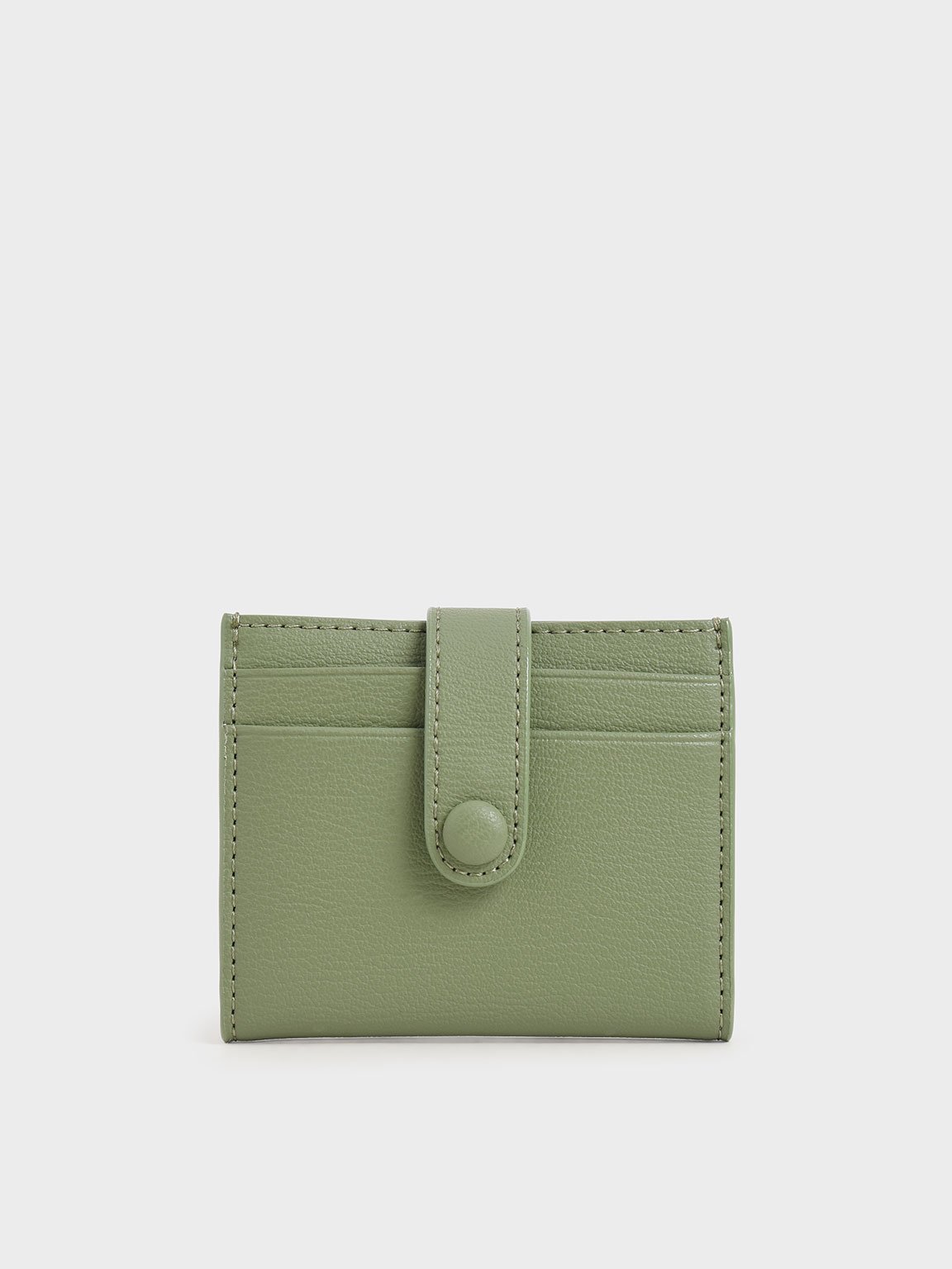 Sage Green Snap Button Card Holder | CHARLES &amp; KEITH UK