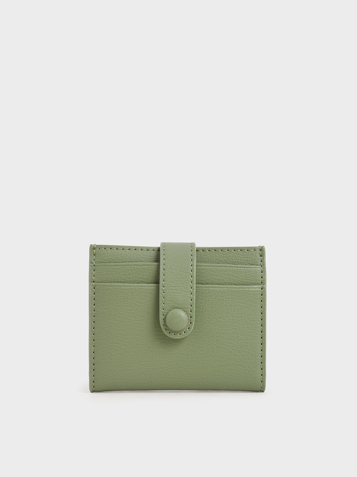 

Snap Button Card Holder, Sage green