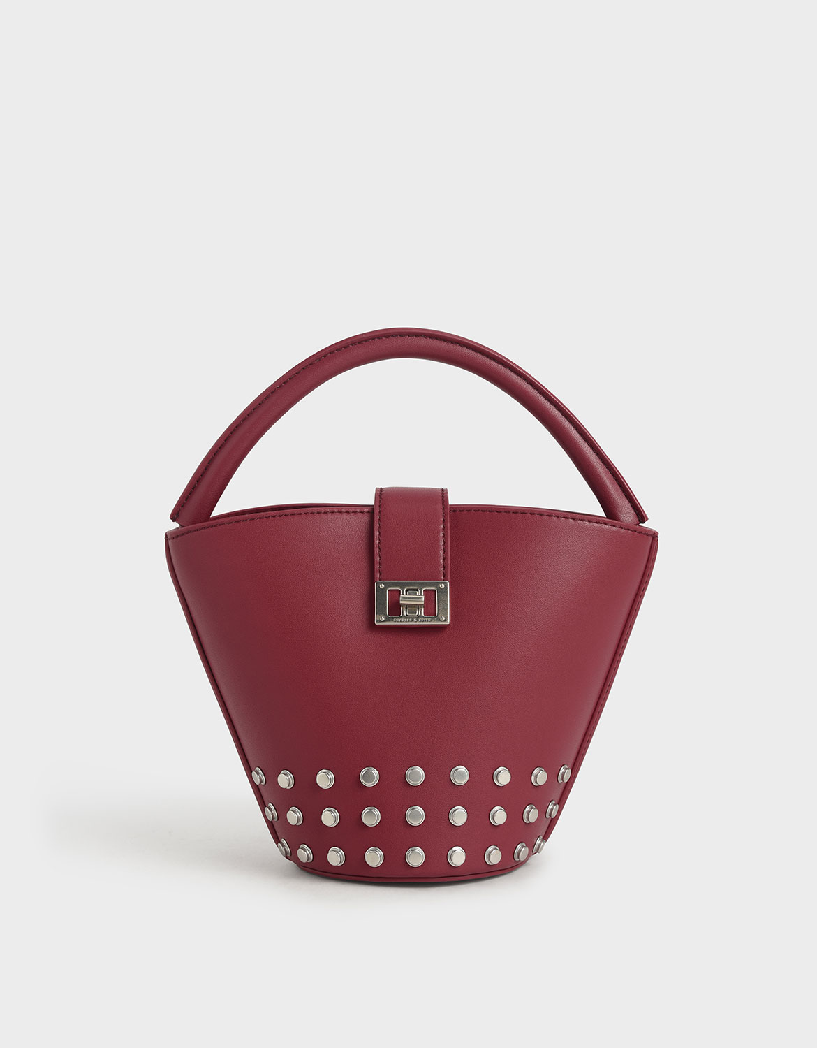 

Studded Bucket Bag, Berry