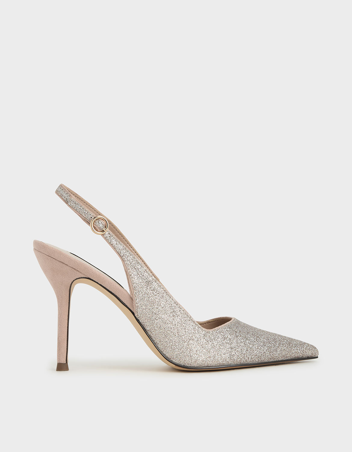 

Glitter Slingback Stiletto Court Shoes, Champagne