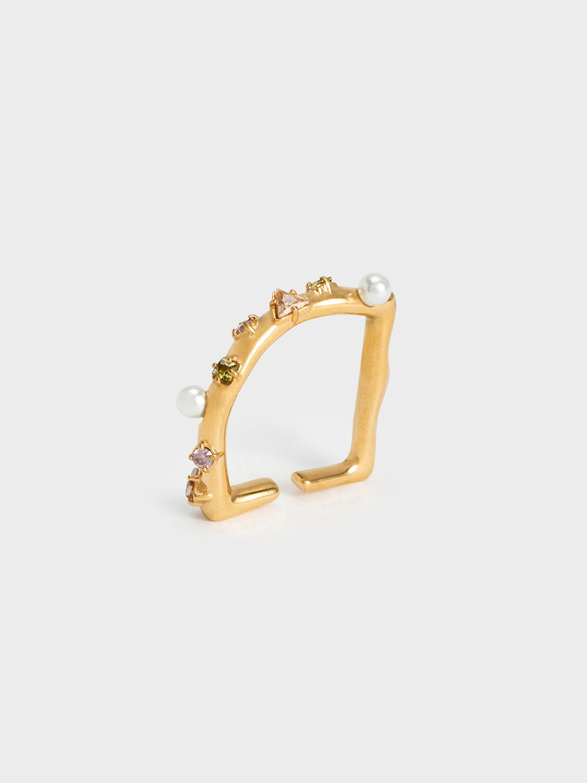 Pearl & Crystal-Embellished Ring