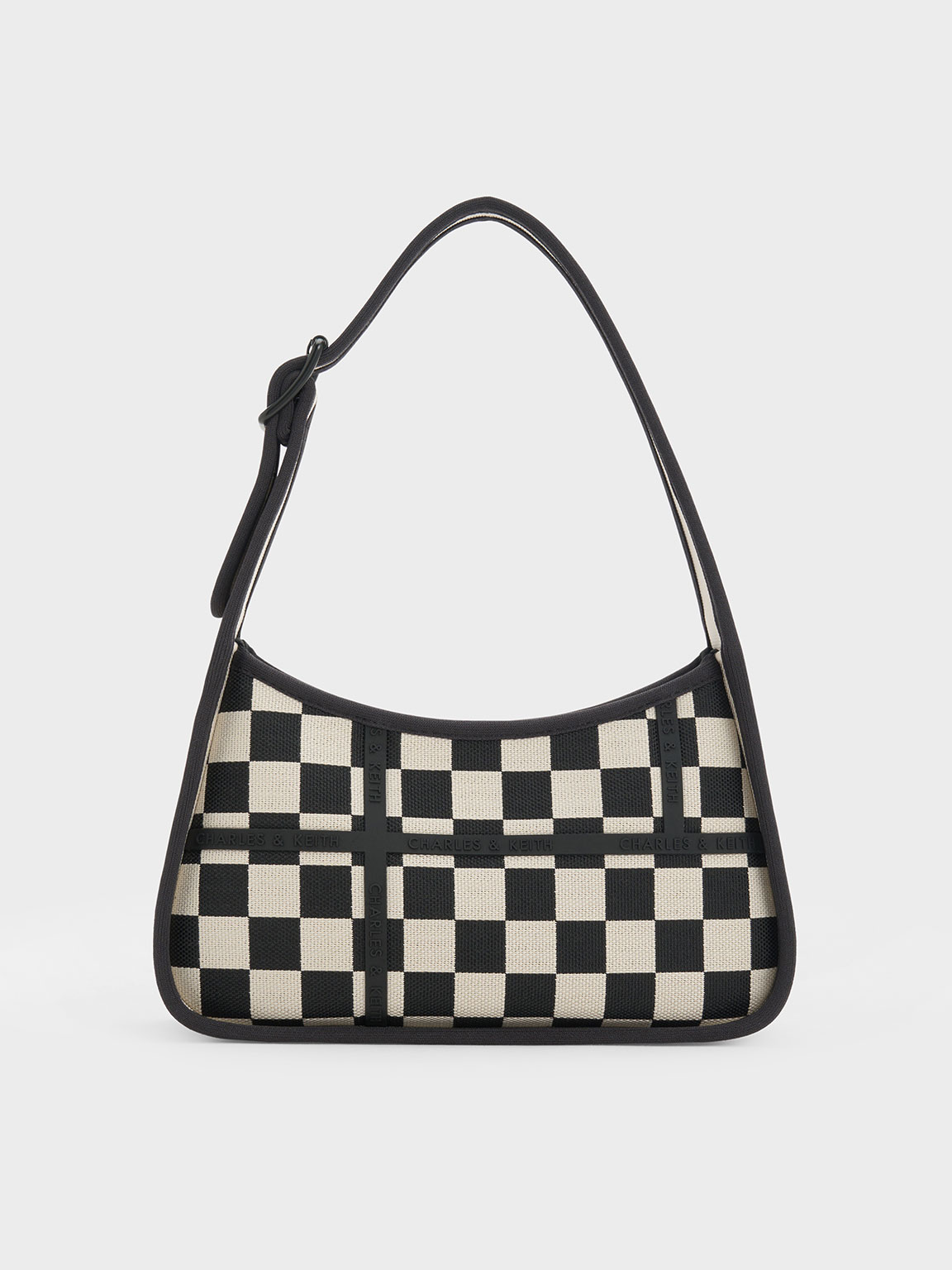 Avenue Checkered Trapeze Shoulder Bag