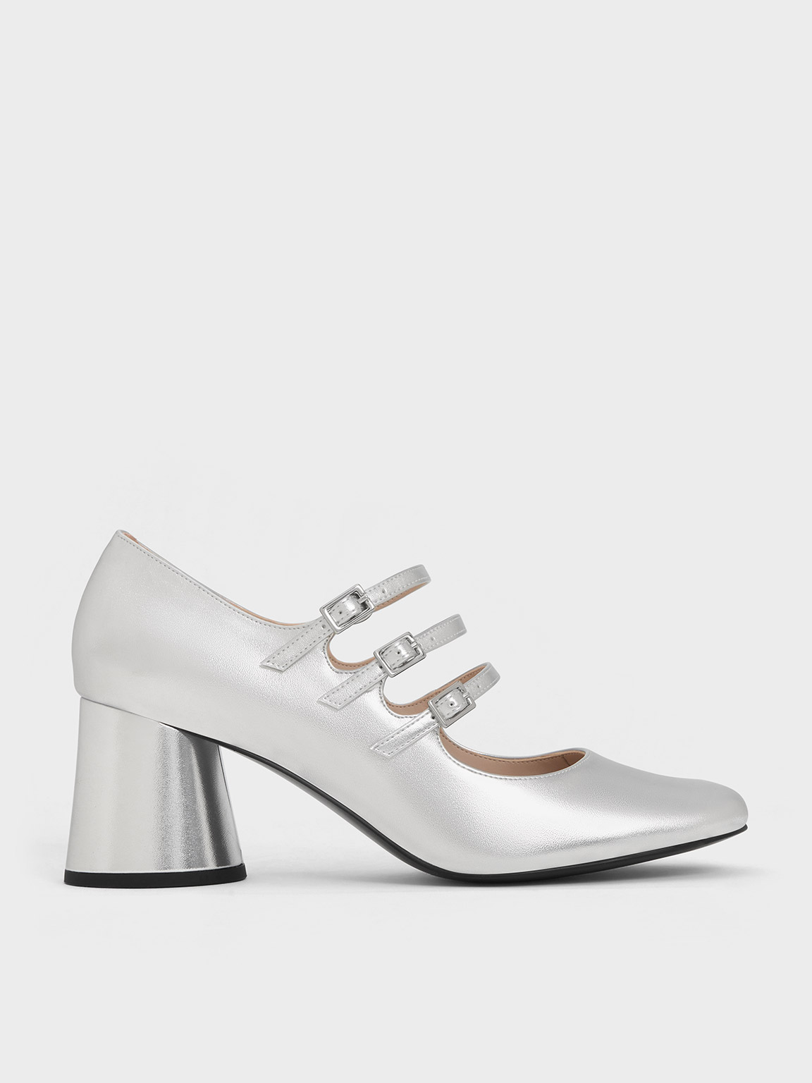 Claudie Metallic Buckled Mary Janes