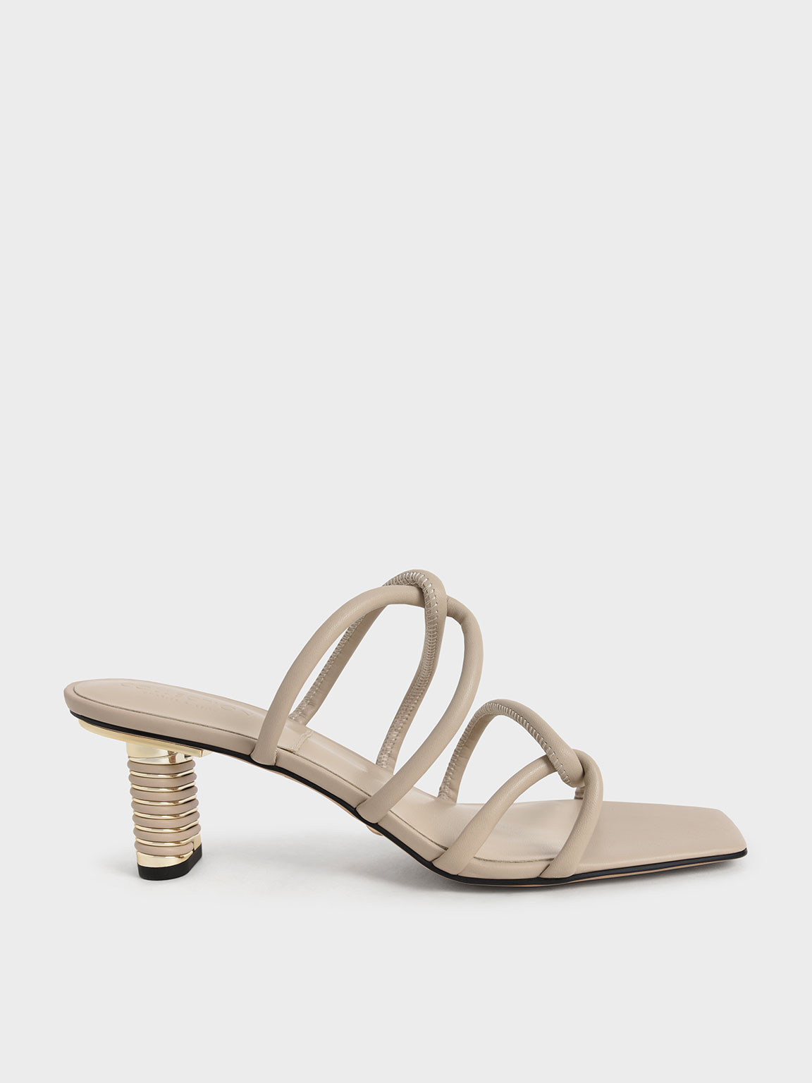 

Leather Tubular Strap Heeled Sandals