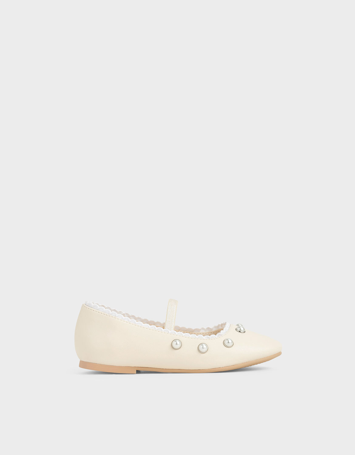 

Girls' Studded Mary Jane Flats, Chalk