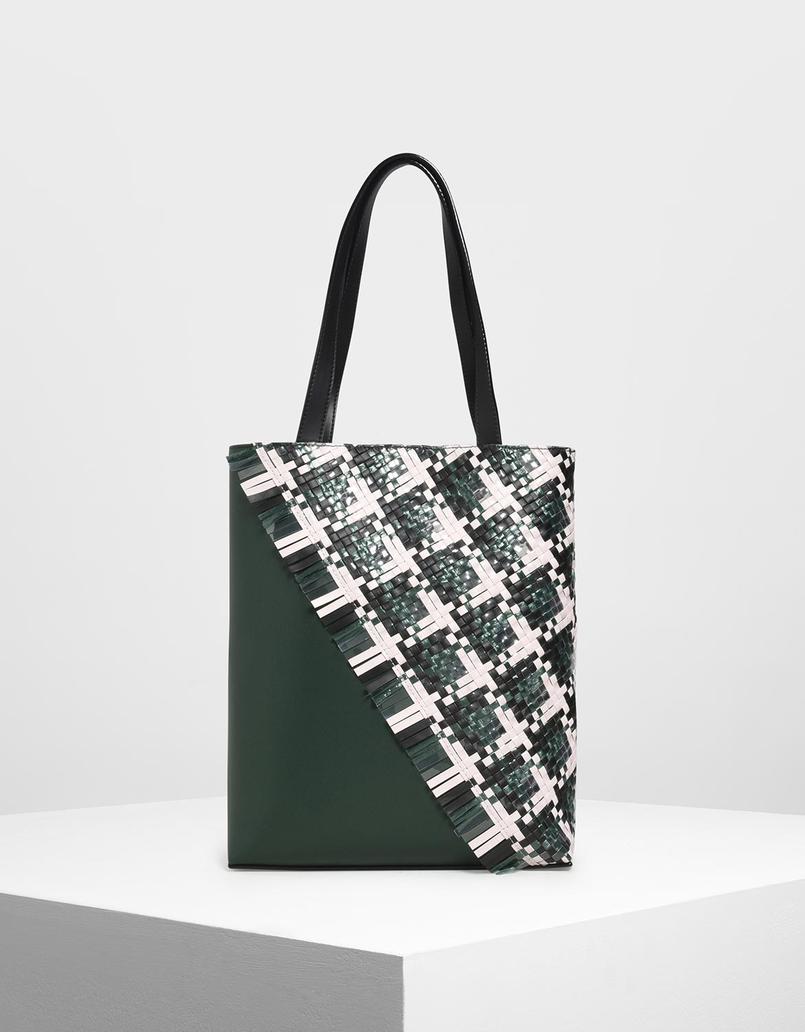 

Woven Tote Bag, Dark green