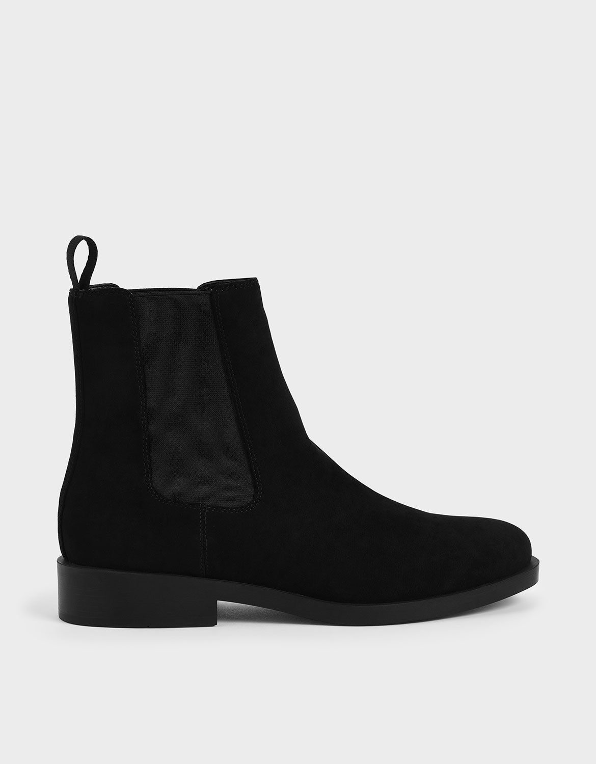 

Textured Round Toe Chelsea Boots, Black textured