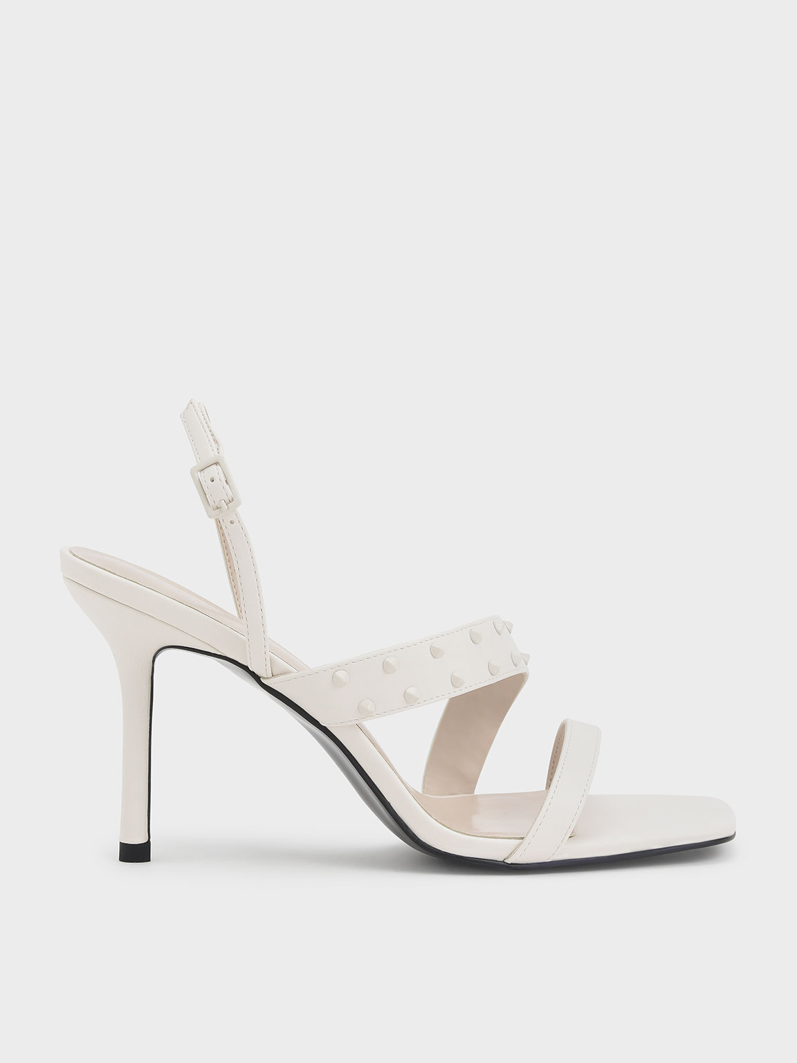 

Studded Asymmetric Strap Stiletto Sandals