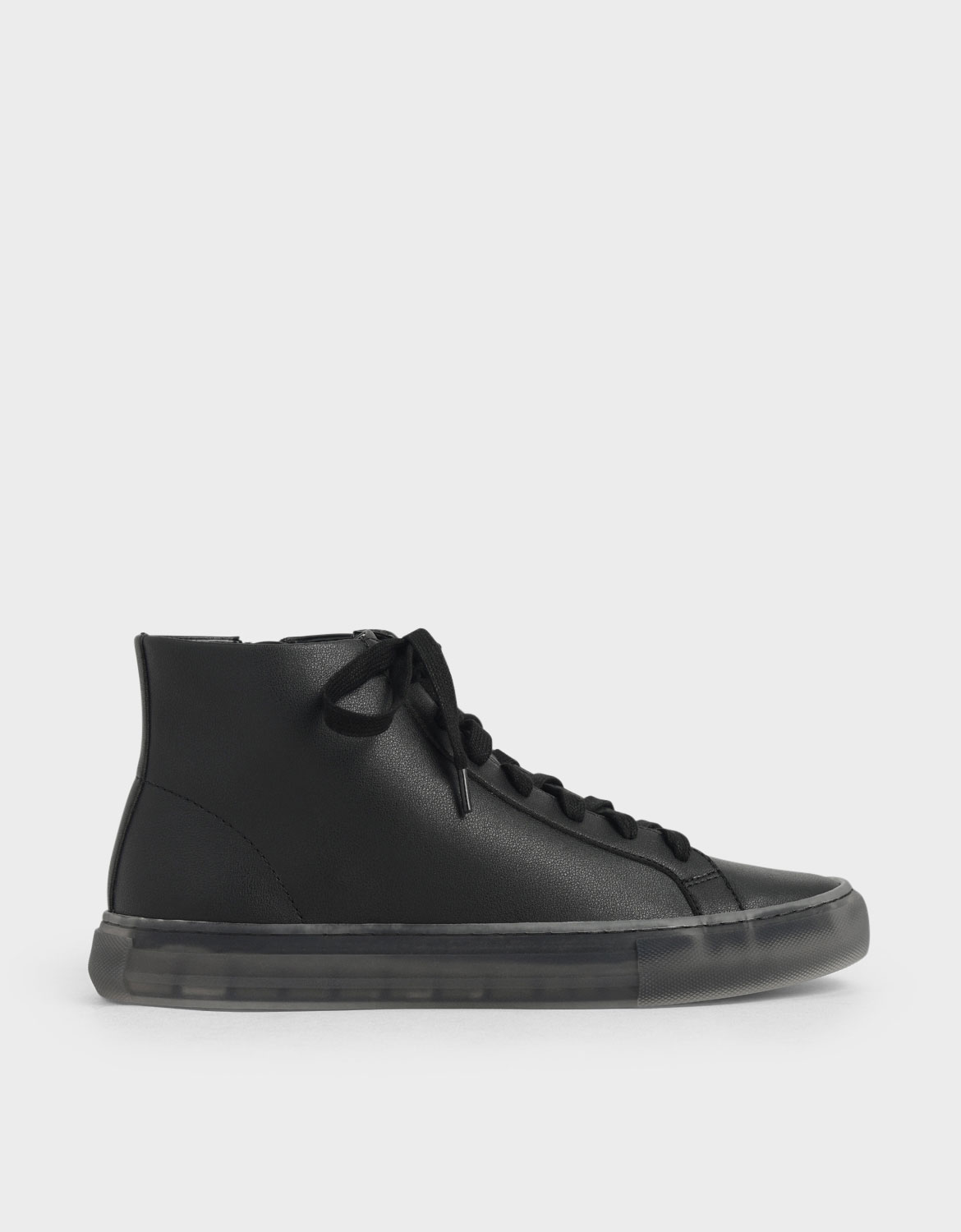 

Clear Sole High Top Sneakers, Black
