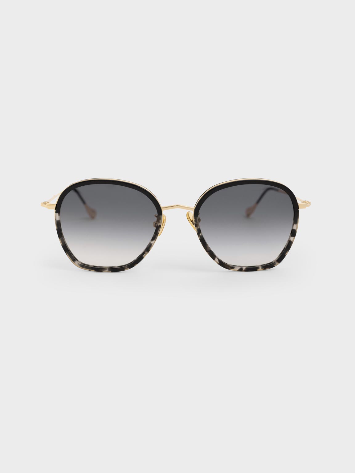 Charles & Keith Recycled Acetate Butterfly Sunglasses In Black