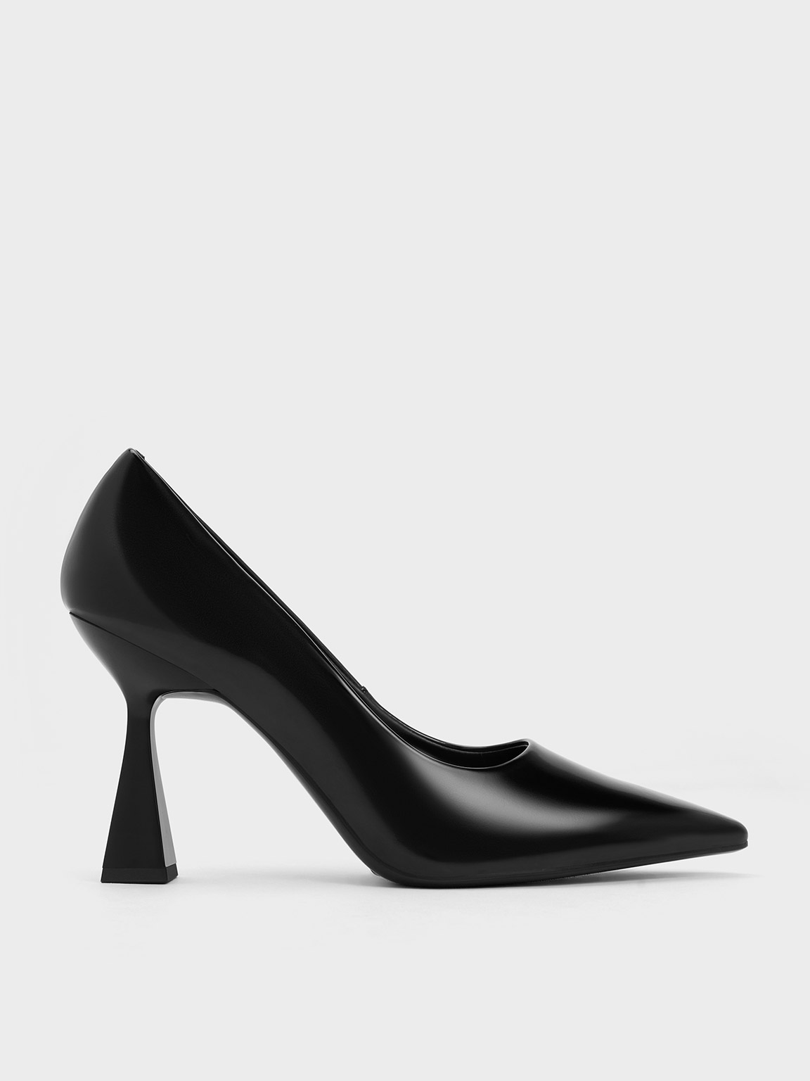 Trapeze Heel Pointed-Toe Pumps