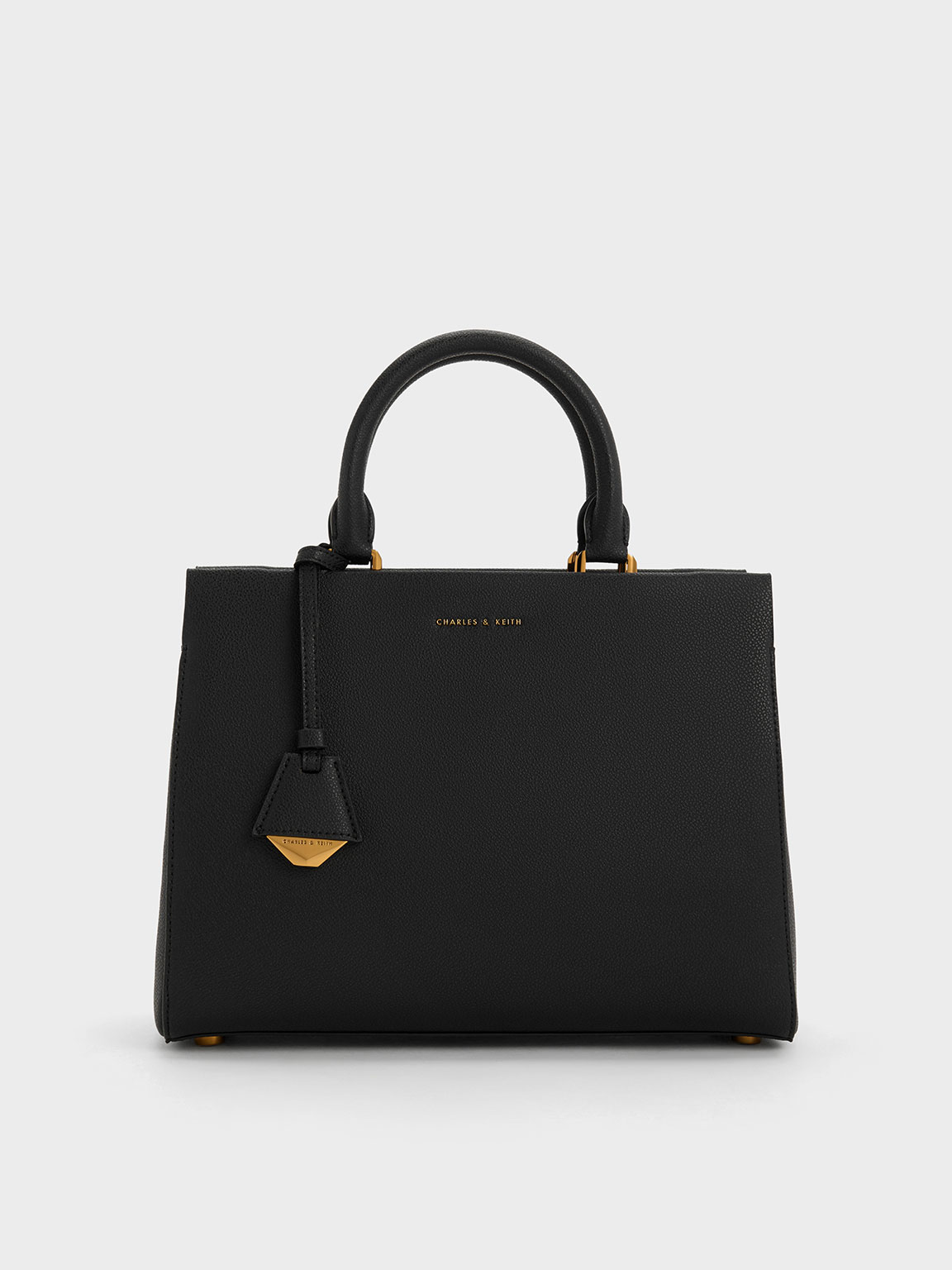 Black Mirabelle Structured Top Handle Bag | CHARLES & KEITH UK