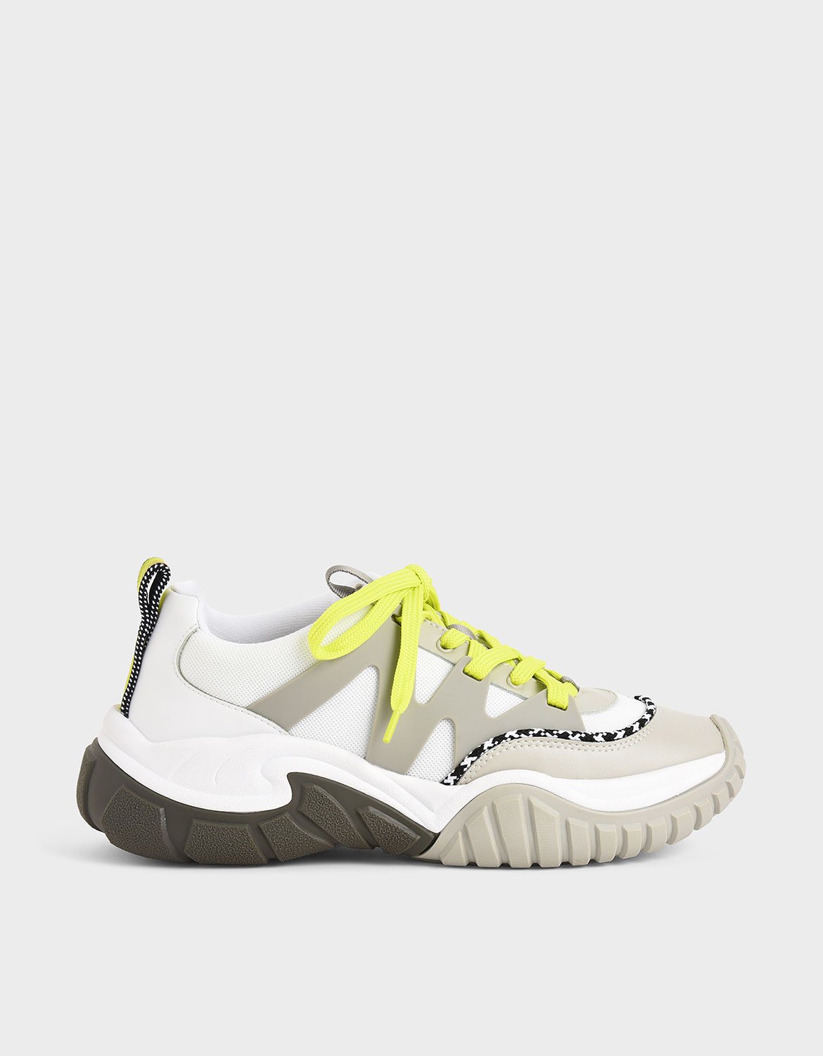 

Mesh & Netting Chunky Trainers, Silver