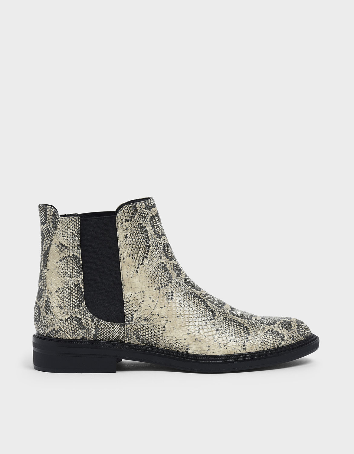 

Snake Print Chelsea Boots, Grey