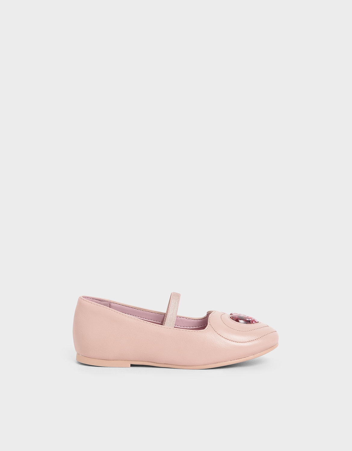 

Girls' Sequin Heart Ballerina Flats, Nude