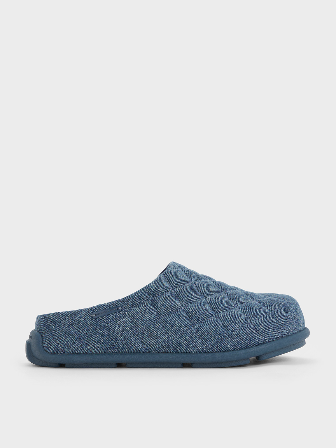 Charles & Keith - Quilted Flatform Mules In Denim Blue