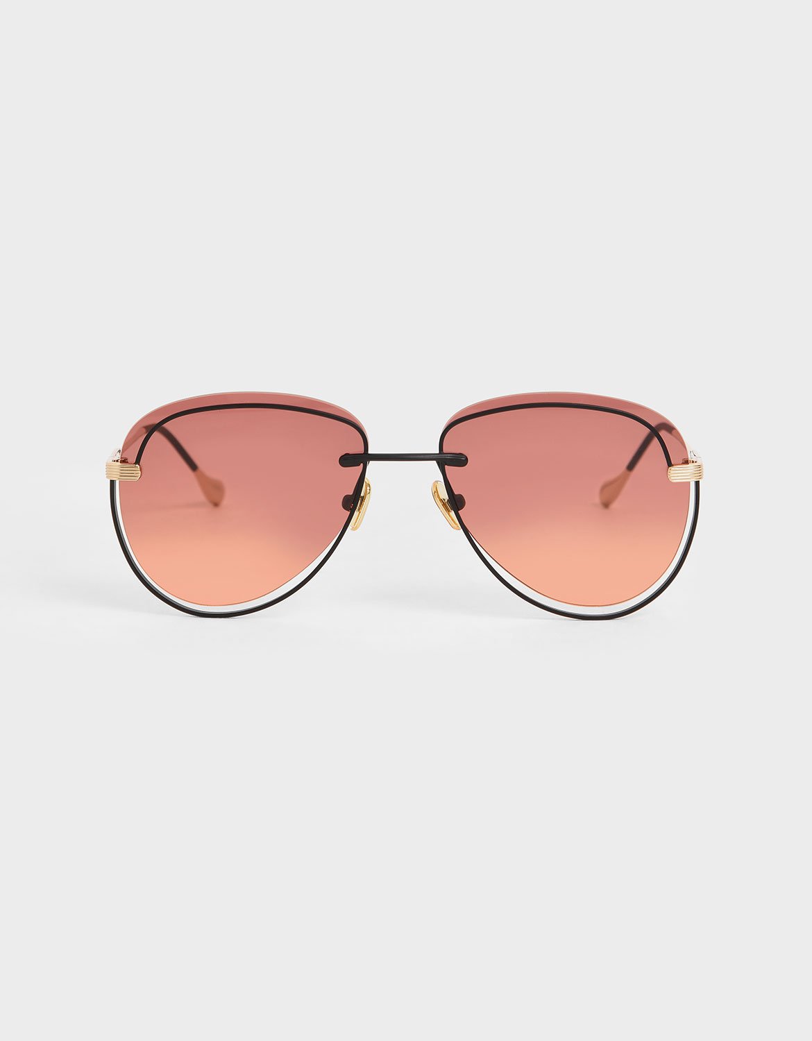 

Cut-Out Tinted Sunglasses, Mauve