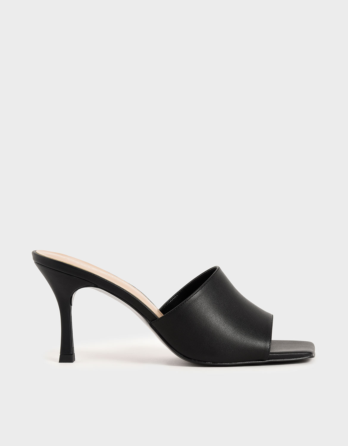 

Square Toe Mules, Black