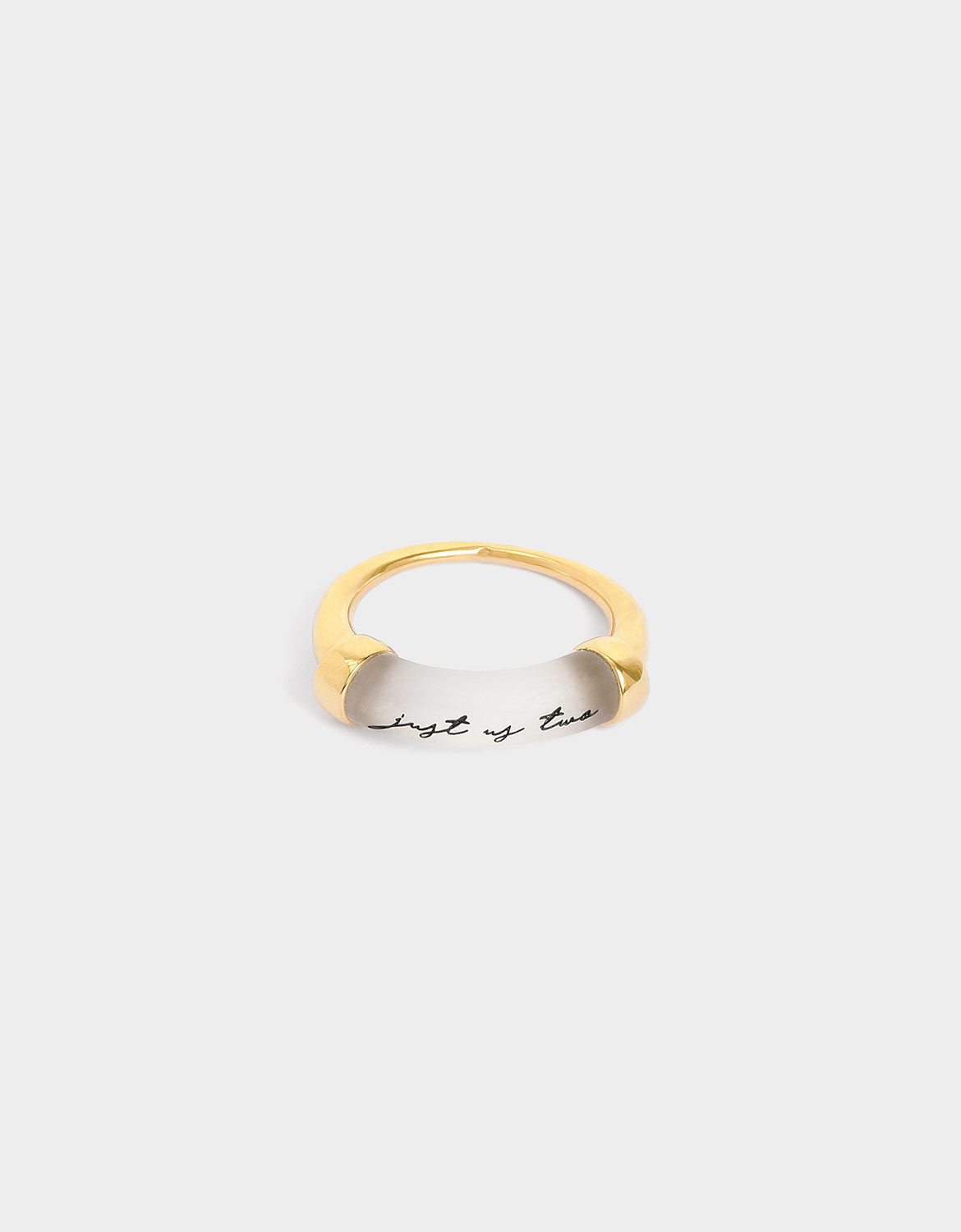 

Just Us Two" Printed Ring, Gold
