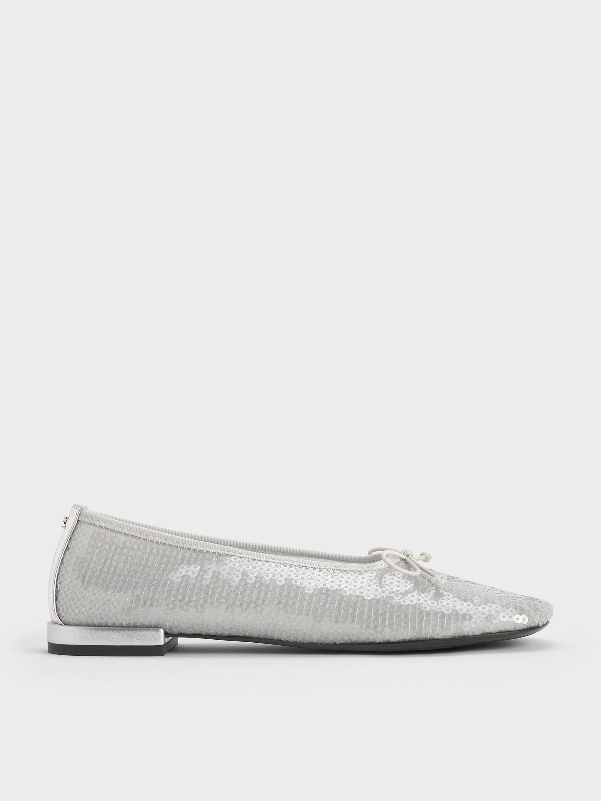 Charles & Keith - Sequin Mesh & Leather Bow Ballet Flats Charles & Keith - Sequin Mesh & Leather Bow Ballet Flats
