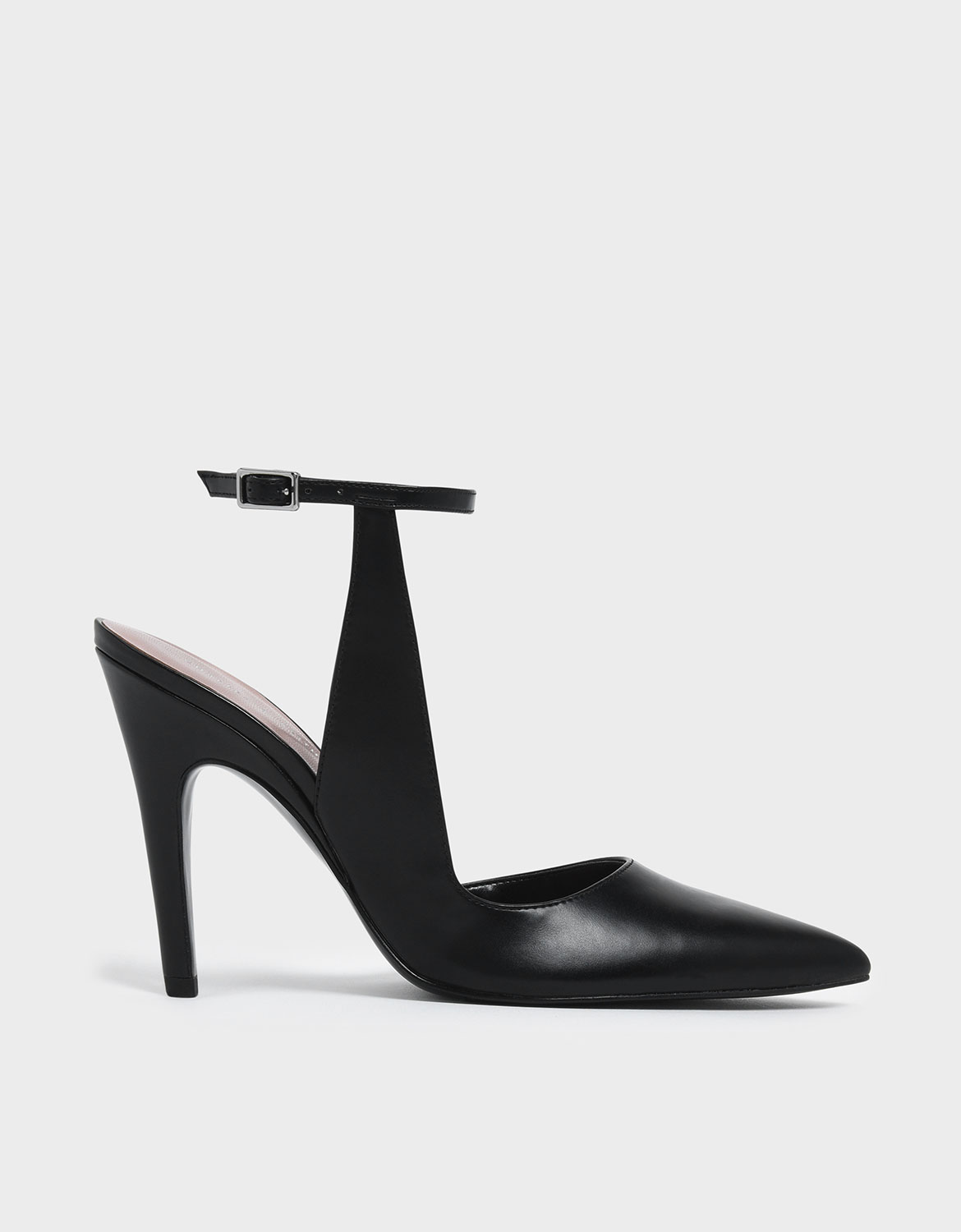 

Side Strap Pointed Stiletto Heels, Black