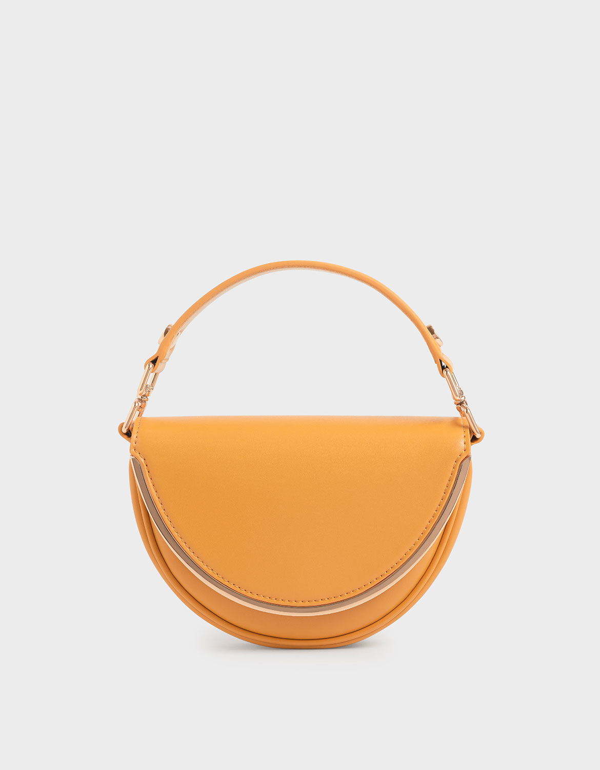 

Top Handle Semi-Circle Bag, Mustard