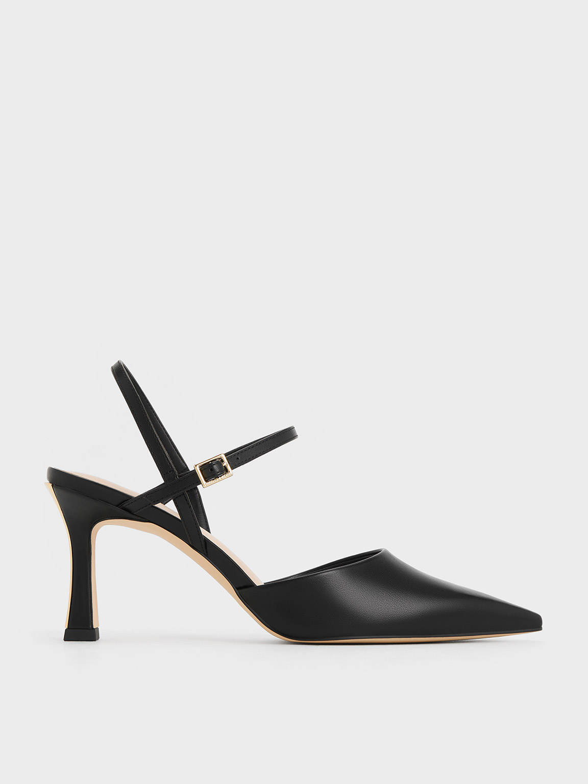 Pointed-Toe Flare-Heel Pumps