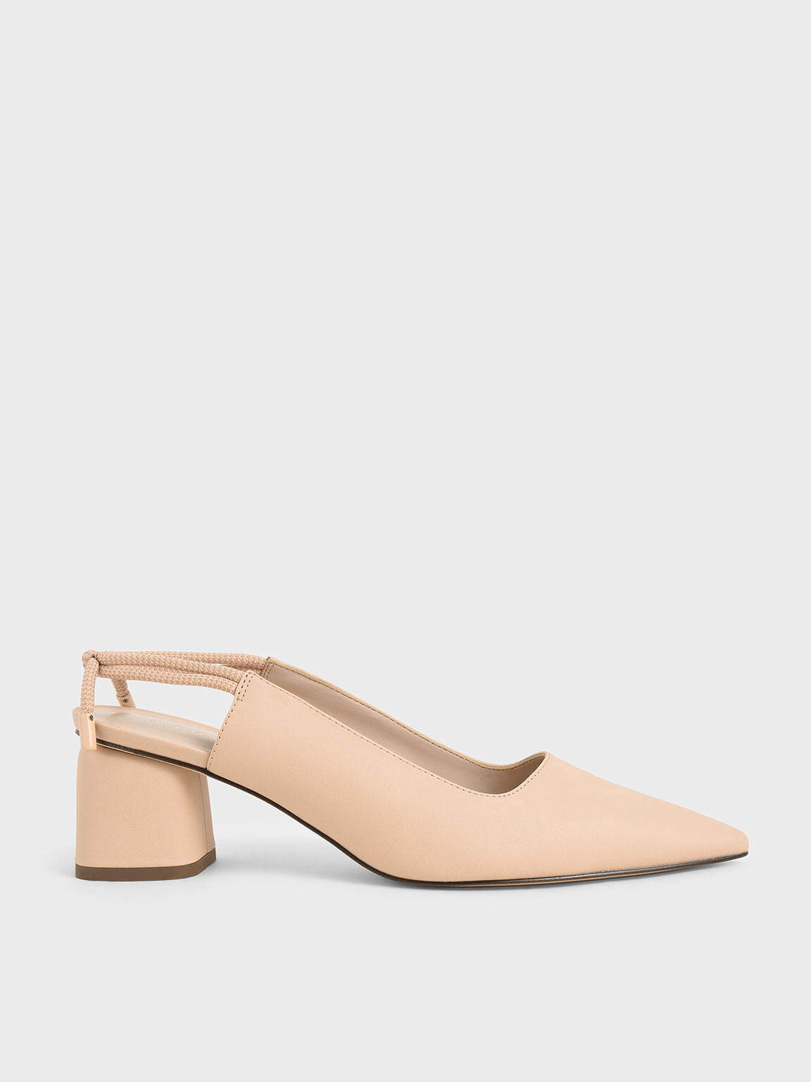 

Knotted Slingback Pumps, Nude