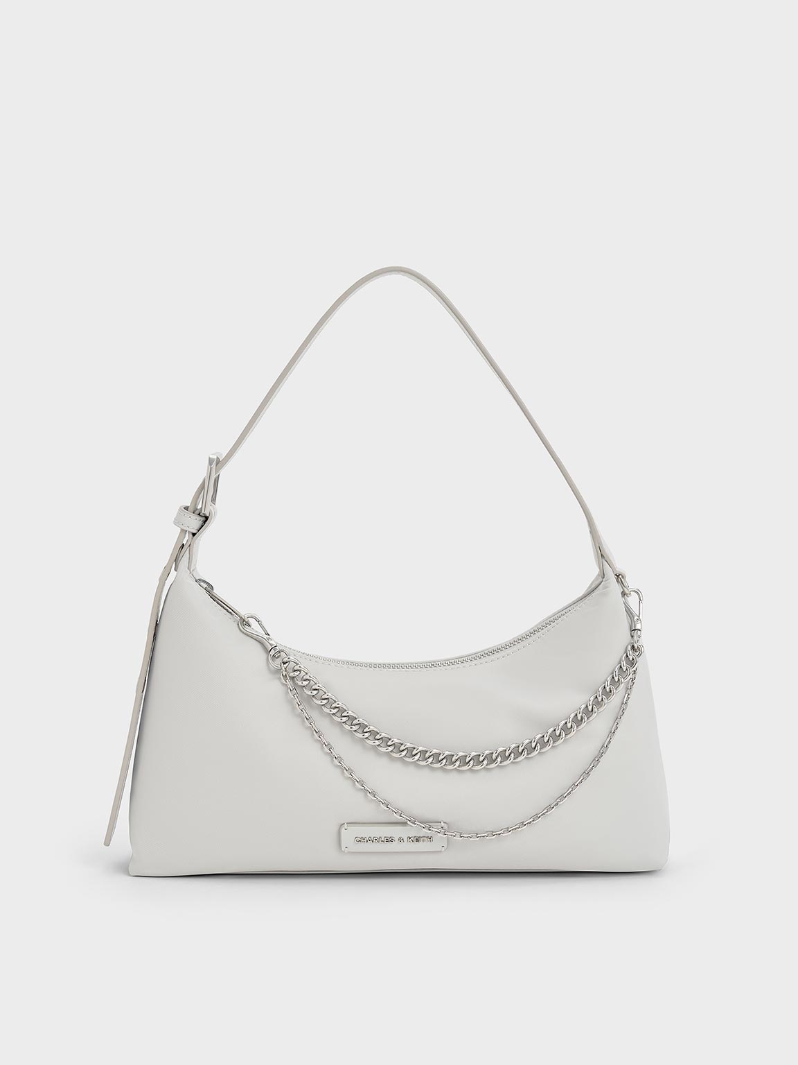 Charles & Keith - Nylon Chain-Link Trapeze Shoulder Bag Charles & Keith - Nylon Chain-Link Trapeze Shoulder Bag
