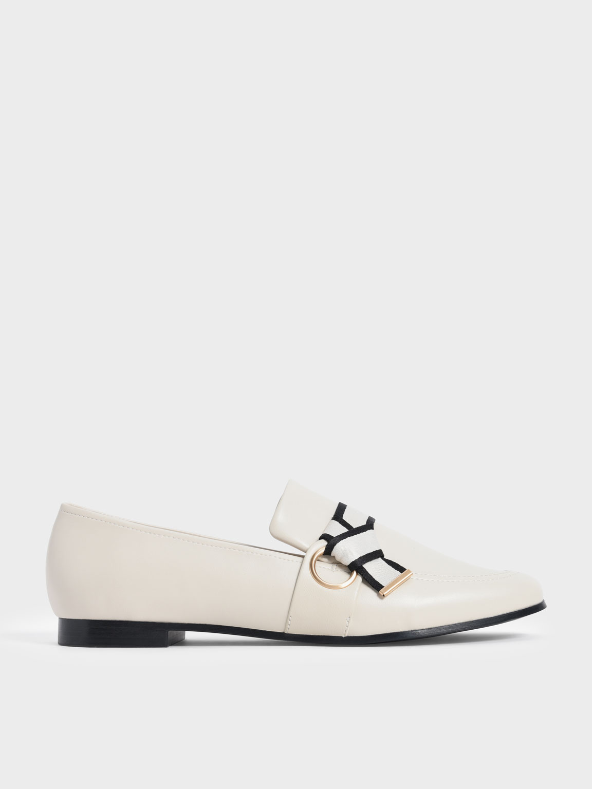 

Fabric Knot Penny Loafers, Chalk