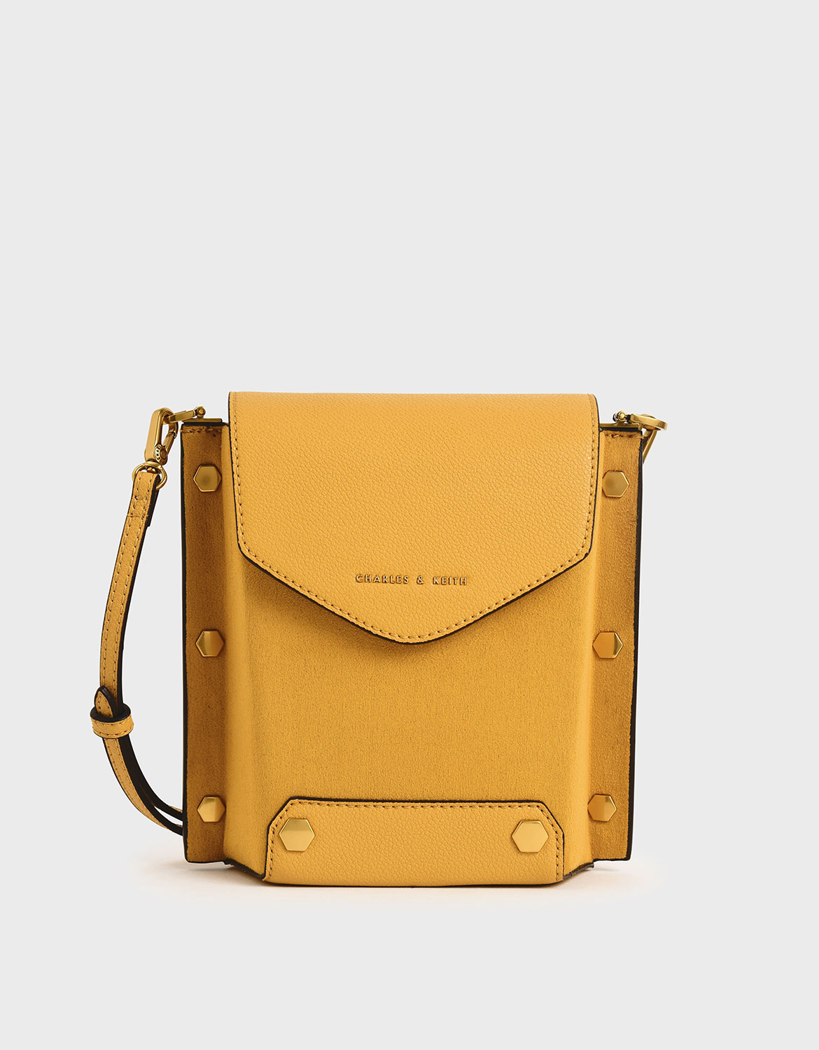 

Studded Textured Bag, Yellow