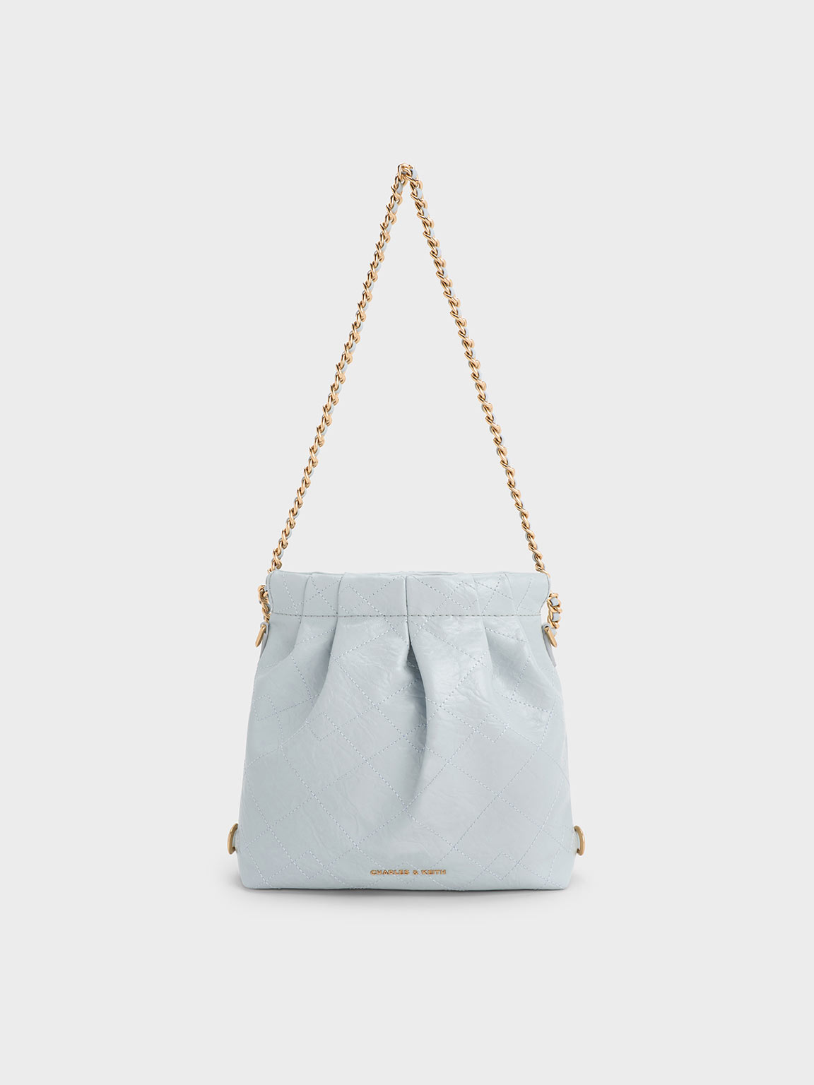 Charles & Keith - Duo Chain-handle Two-way Backpack In Sea Salt Blue