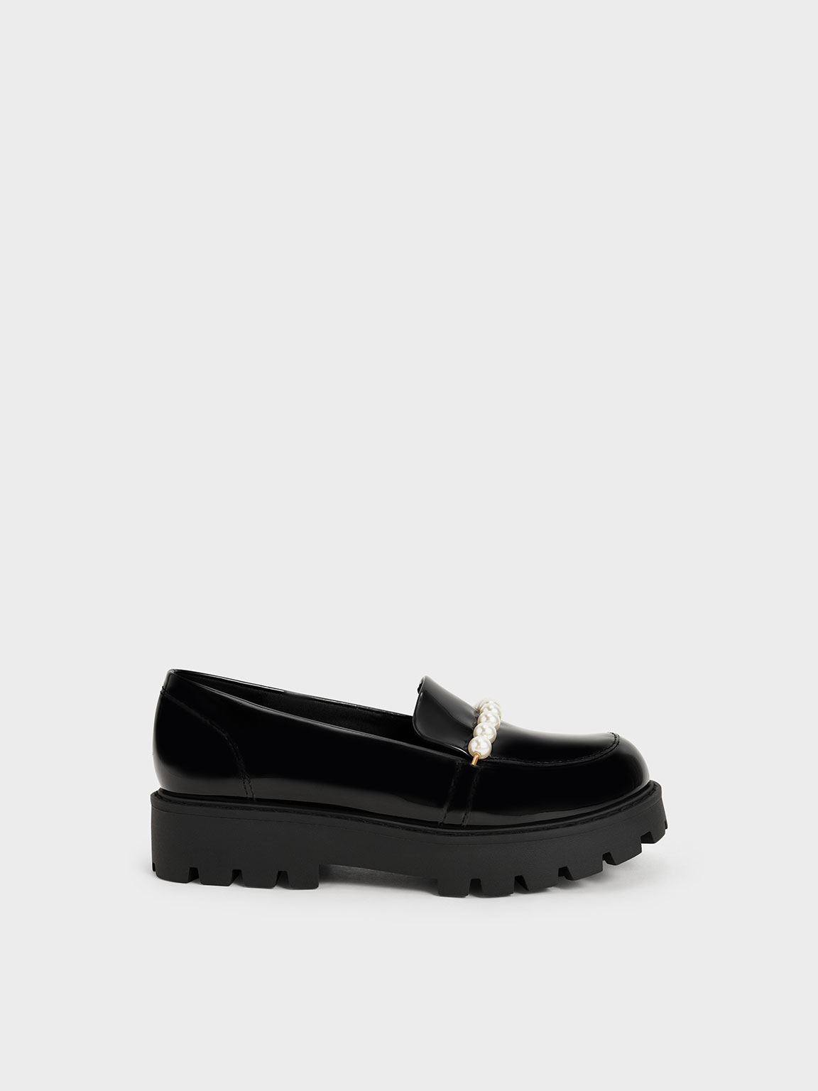 

Girls' Patent Pearl-Embellished Loafers