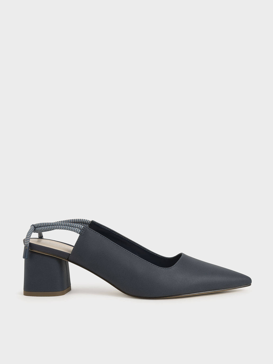 

Knotted Slingback Pumps, Dark blue