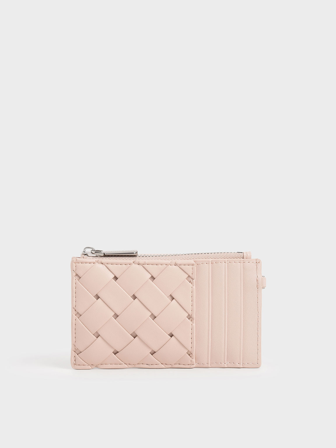 

Woven Multi-Slot Card Holder, Light pink