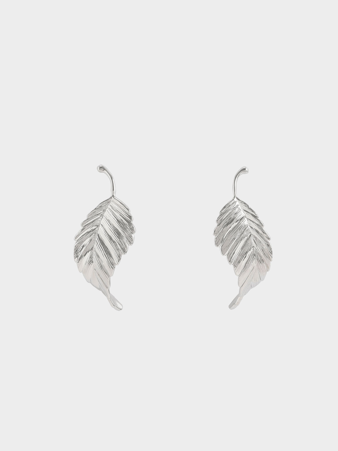 

Leaf Stud Earrings, Silver