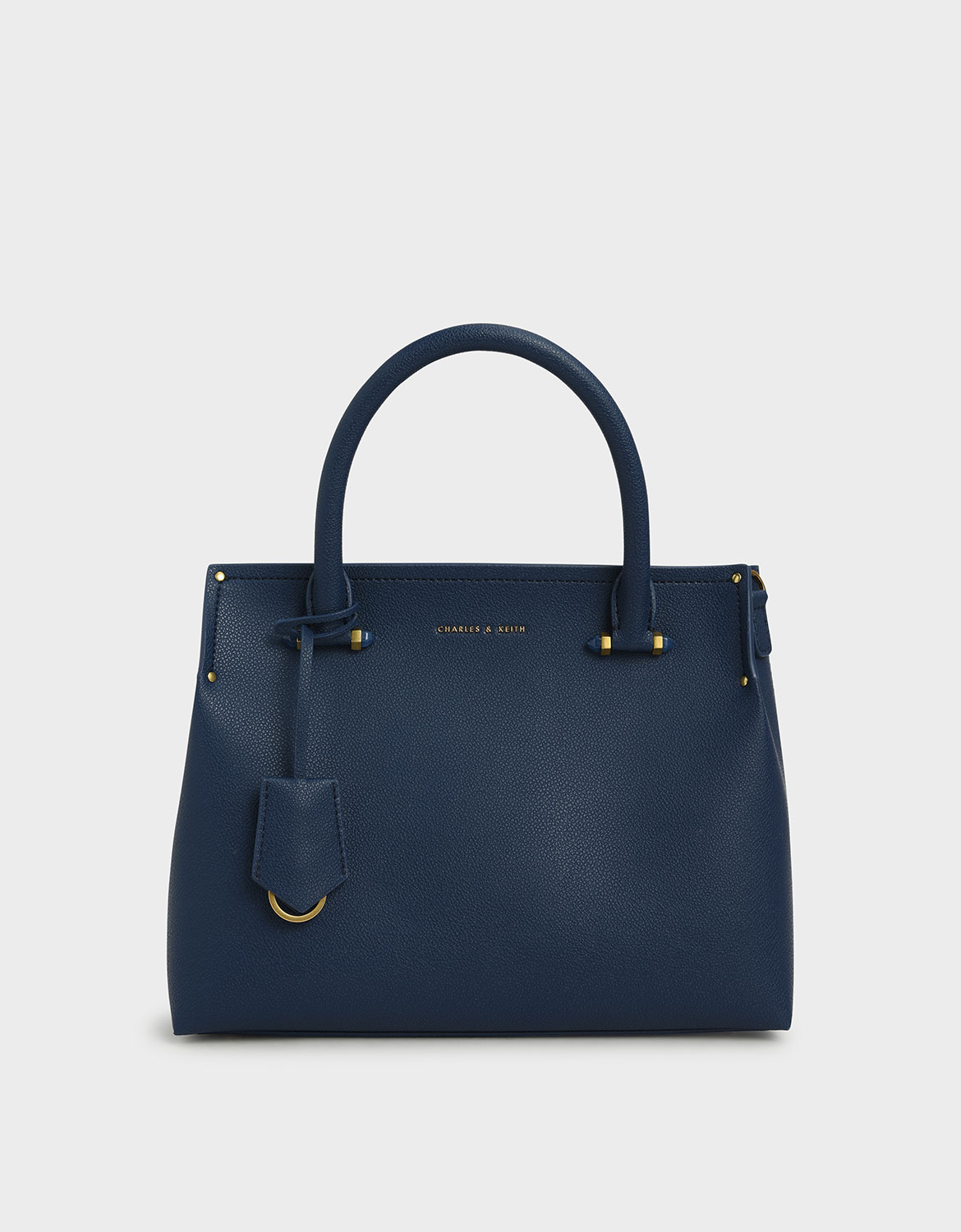 

Double Handle Structured Tote Bag, Dark blue