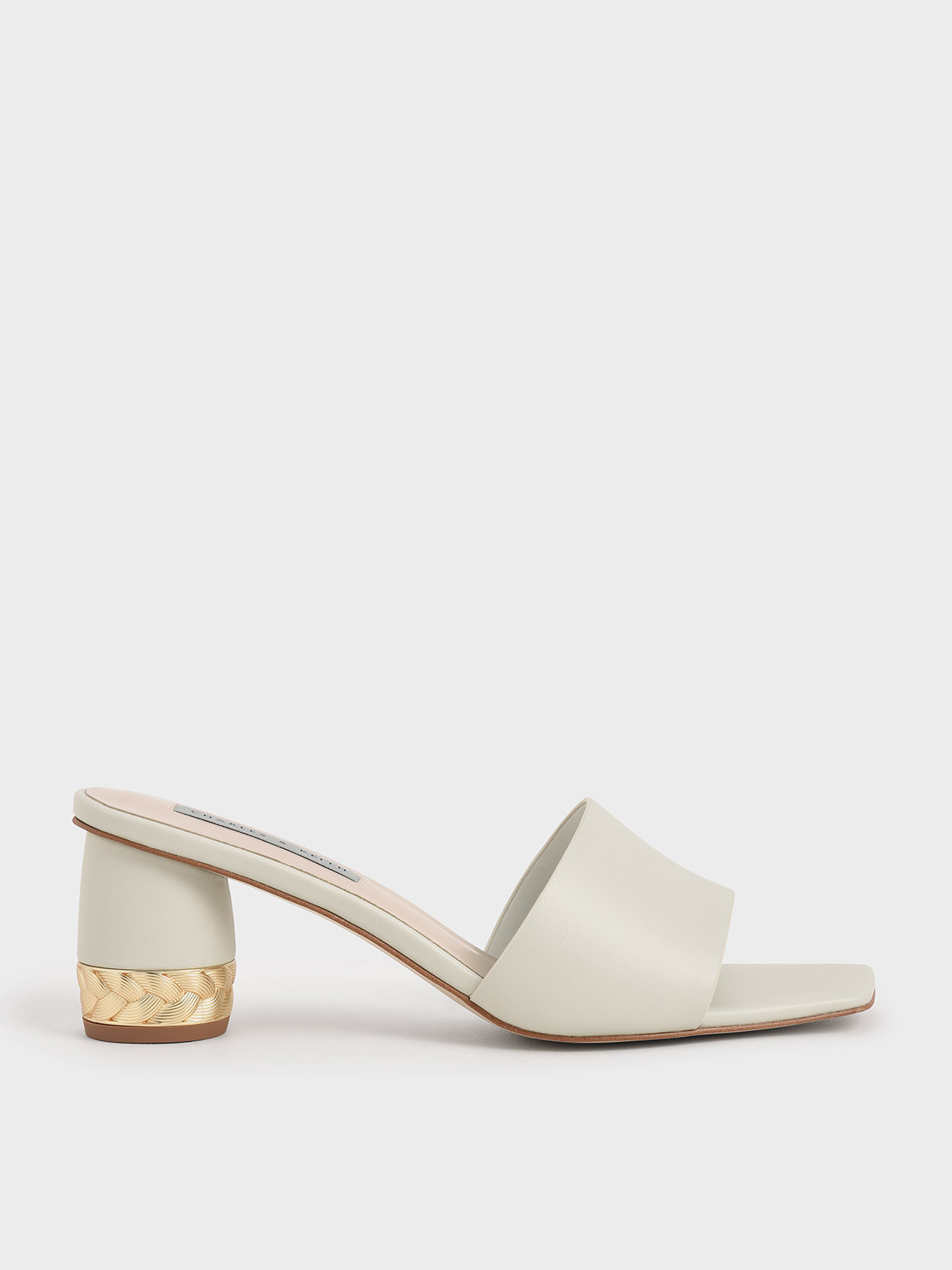 

Metallic Accent Mules, White
