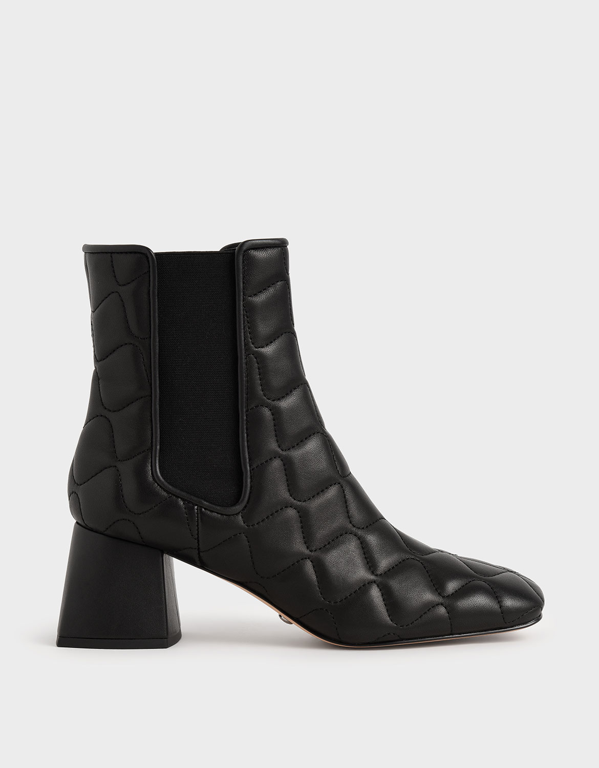 

Quilted Leather Chelsea Boots, Black