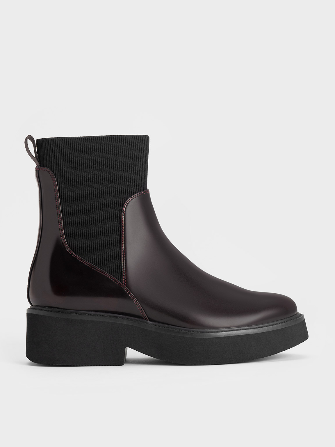 

Ankle Sock Boots, Burgundy