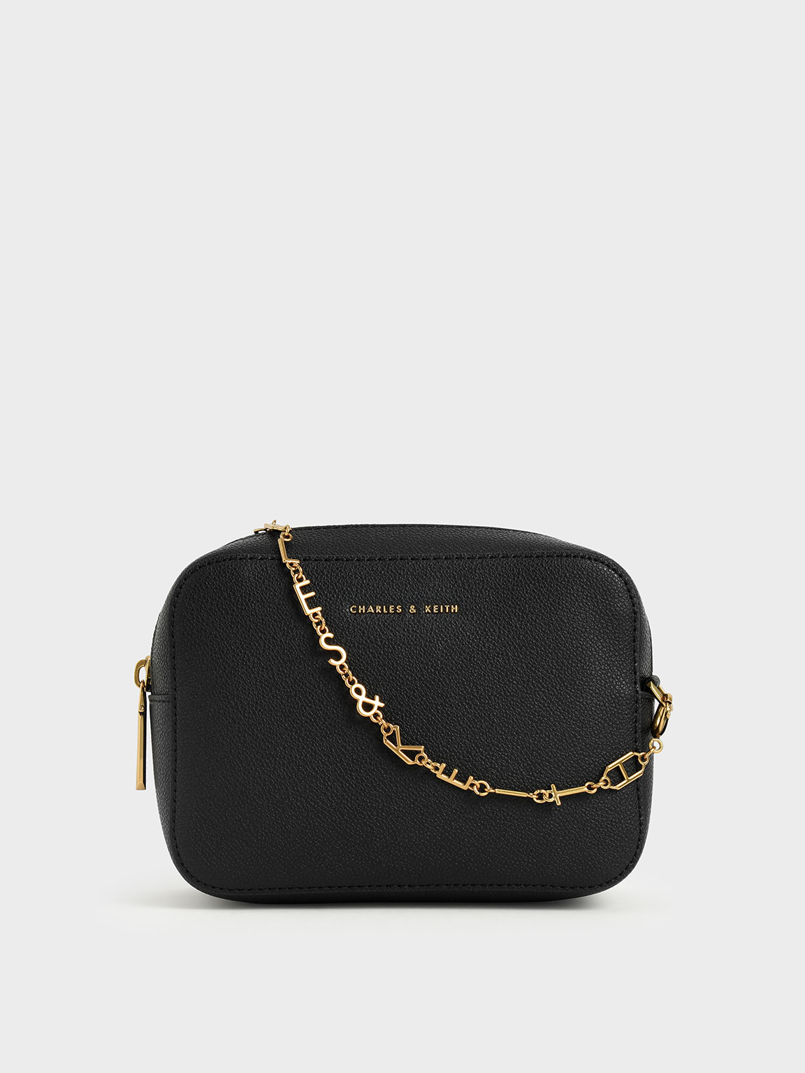 

Chain Link Boxy Clutch, Black