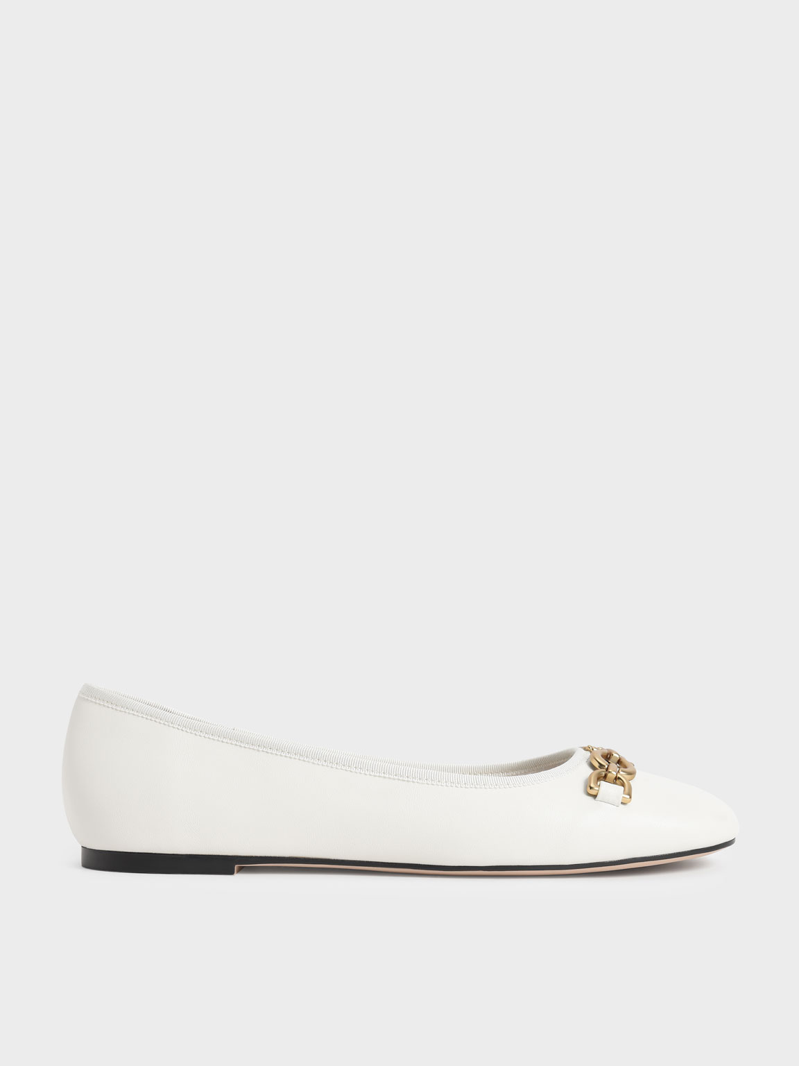 

Chain Link Ballerina Flats, Chalk