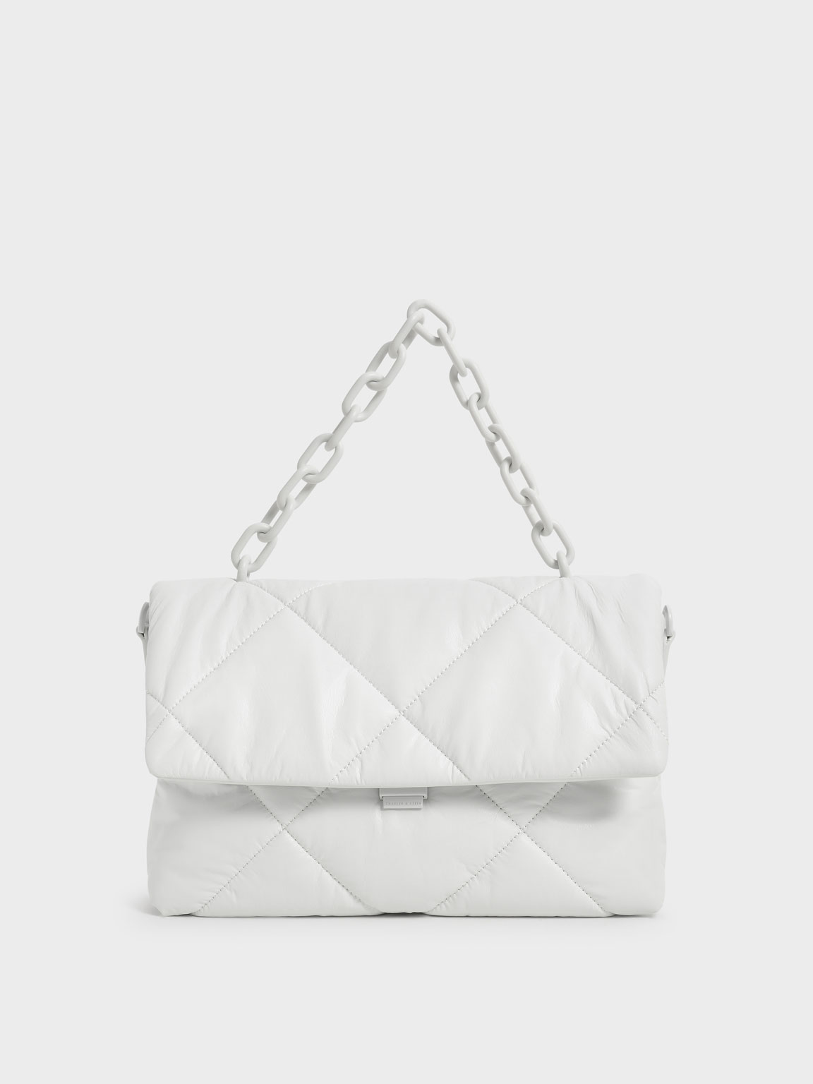 

Puffer Chain Shoulder Bag, White