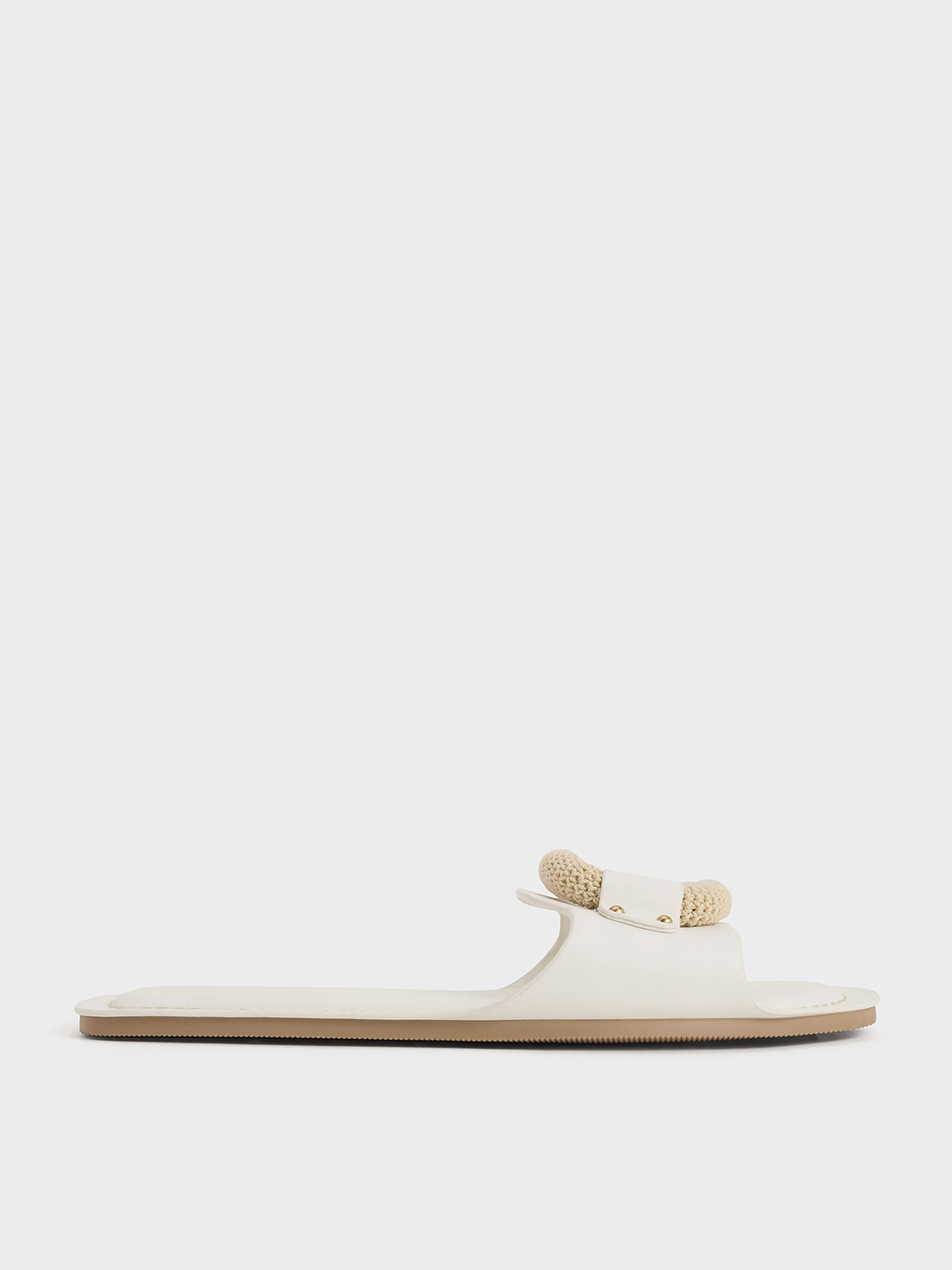 Raffia Ring Slide Sandals